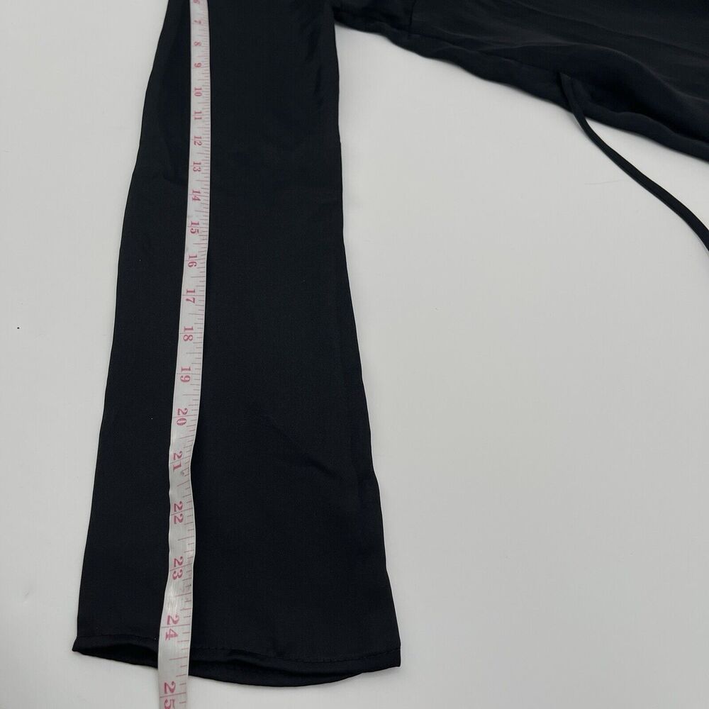 Naked Wardrobe Womens Dress Sz Small Black The Plunge Faux Wrap Long Sleeve Mini - Picture 12 of 12